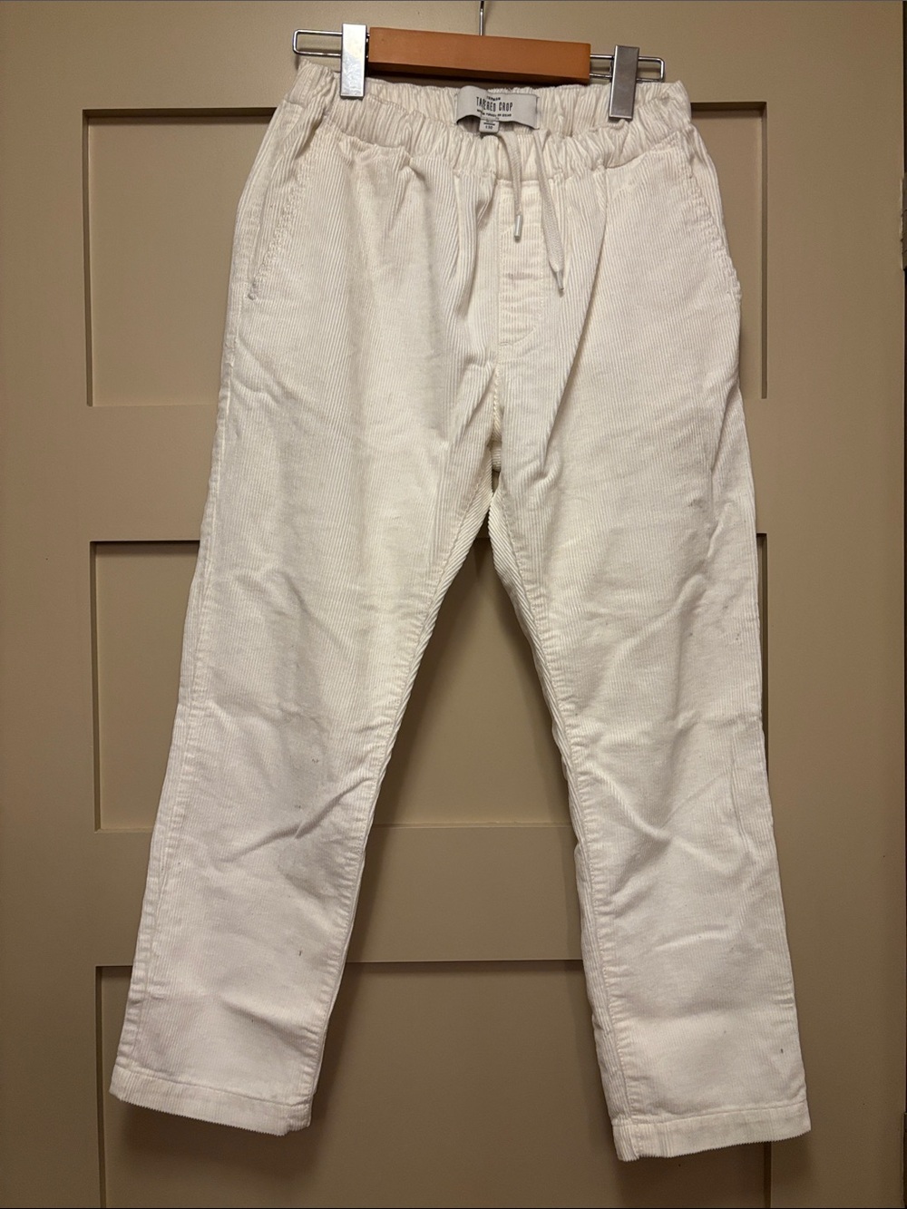 TOPSHOP Corduroy Jogger Taper Crop Drawstring Pull On Lounge Track Pant